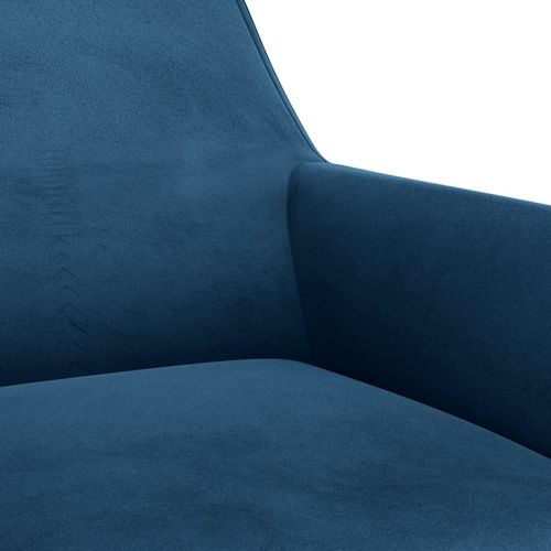 Okretna uredska stolica plava baršunasta slika 7