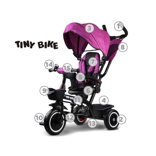 Dječji tricikl 3u1 Tiny Bike rozi slika 4