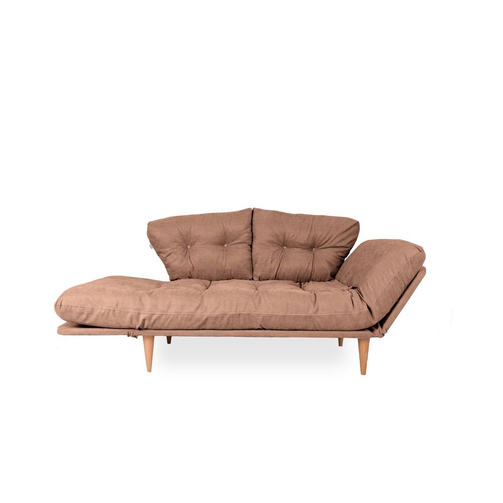 Nina Daybed - Svijetlosmeđi 3-sjedalni kauč na razvlačenje slika 5