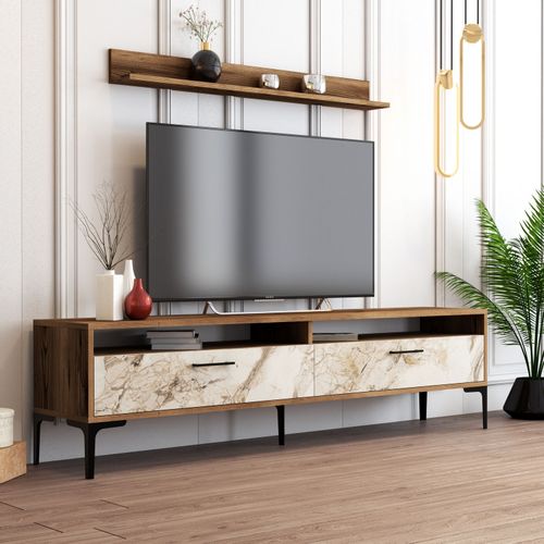 Woody Fashion TV jedinica, Istanbul - Walnut, White Marble slika 2