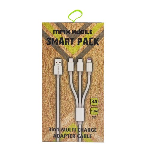 Smart Pack kabel 3u1 TypeC/Micro USB/Lightning-USB slika 1