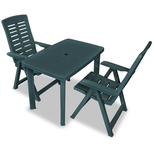 3-dijelni bistro set od plastike zeleni slika 36