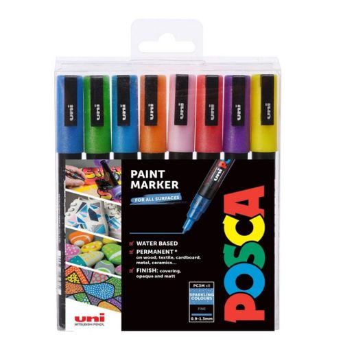 UNI POSCA marker pc-3m šljokaste boje 8/1 slika 3