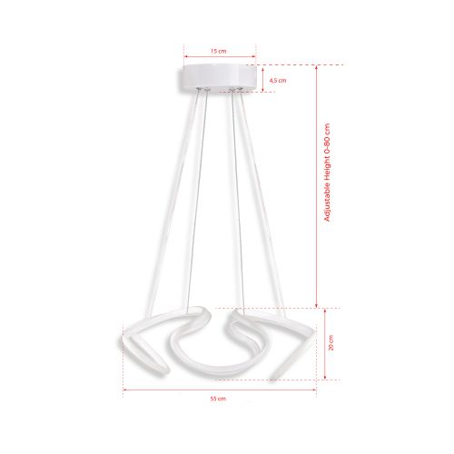 Scorpii White-White Light White Chandelier slika 7