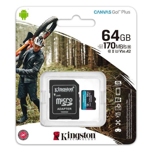 Memorijska kartica + adapt Kingston Canvas Go! Plus microSD 64GB slika 3