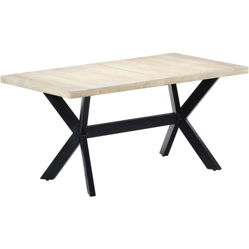 Blagovaonski stol bijeli 160x80x75 cm od masivnog drva manga slika 17
