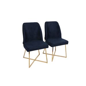 Madrid 908 V2 Gold - Set Stolica u Tamnoplavoj Boji (2 Komada)