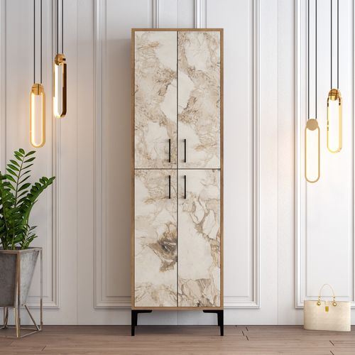 Berlin A - Walnut, White Marble Walnut
White Shoe Cabinet slika 2