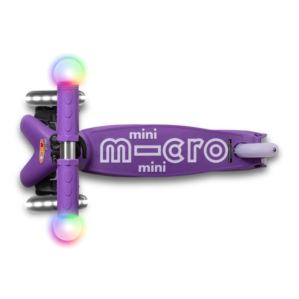 Micro Romobil Mini Deluxe Magic LED, Ljubičasti slika 5