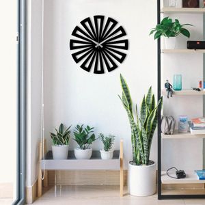 Enzoclock - S003 Black Decorative Metal Wall Clock