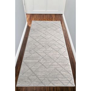 Motto 4587 Sivi Tepih za Hol (120 x 350 cm)