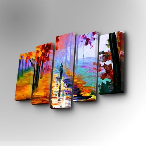 5PUC-006 Multicolor Decorative Canvas Painting (5 Pieces) slika 1