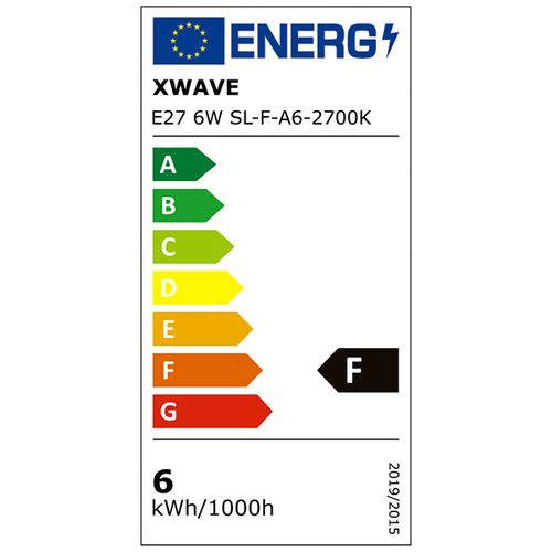 Xwave E27 6W SL-F-A6-2700K Filament Sijalica 2700K,220V,700Lm,Toplo Bela slika 3