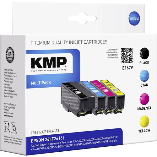 KMP tinta zamijenjen Epson T2616, 26 kompatibilan kombinirano pakiranje crn, cijan, purpurno crven, žut E167V 1626,4850 slika 1
