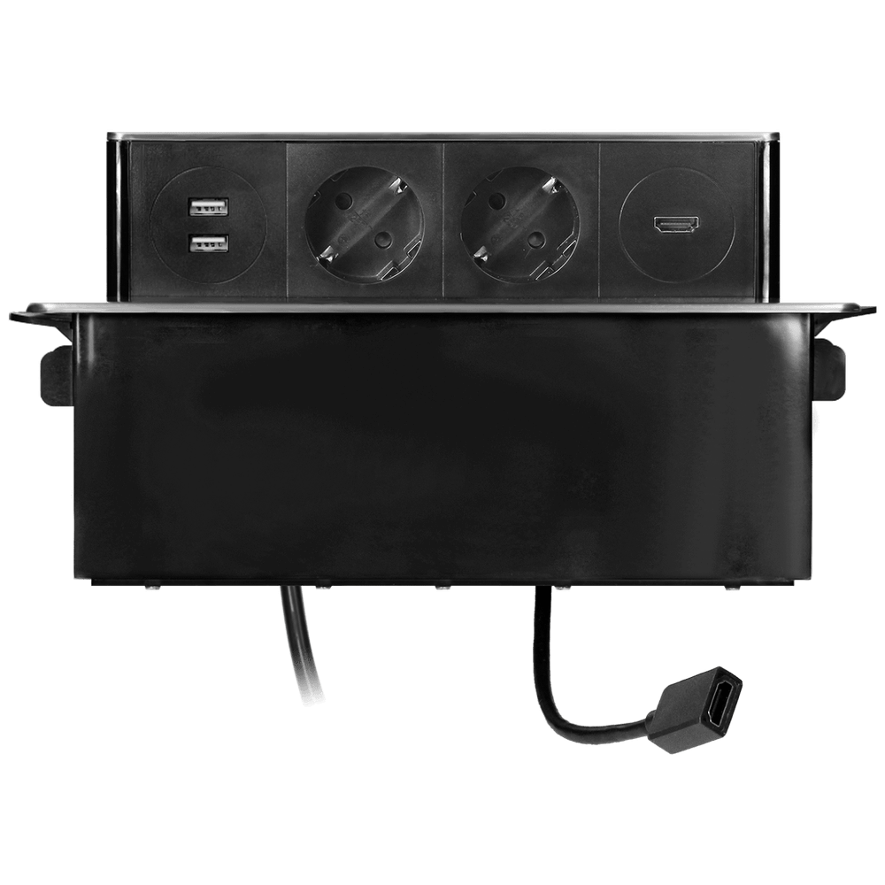 Orno Produžni kabel sa 2 x Schuko,2 x USB utičnice,HDMI,ugradbena - OR-GM-9016(GS)/B-G slika 3
