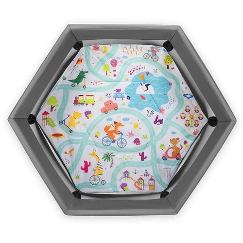 Lionelo dječja igraonica/vrtić Roel Hexagon 6-kutna, Grey Multicolor slika 3