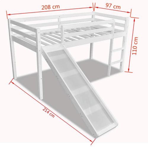 Dječji Krevet na Kat s Toboganom i Ljestvama Drvo Bijeli slika 14
