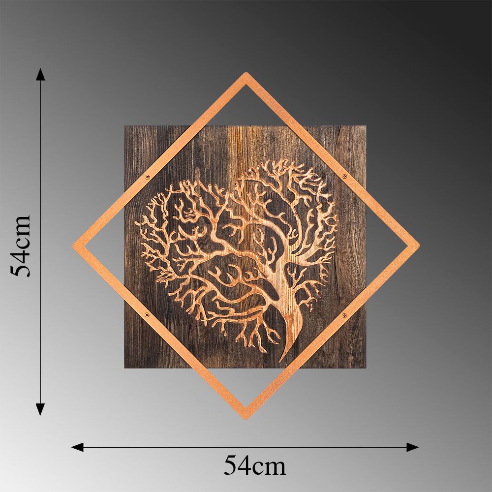 Dekorativni Zidni Ukras 'Tree v3' - Bakar i Orah slika 6