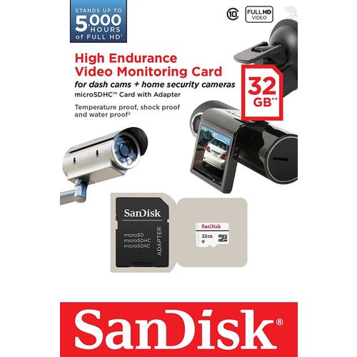 SanDisk High Endurance video microSDHC 32GB + SD Adapter Full HD / 4K video, do 100/40 MB/s C10, U3, V30 slika 2