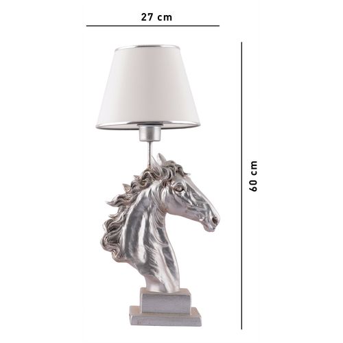 Opviq Stolna svjetiljka, Horse - White, Silver slika 7