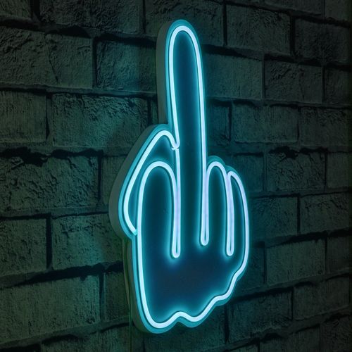 Wallity Ukrasna plastična LED rasvjeta, Middle Finger - Blue slika 10