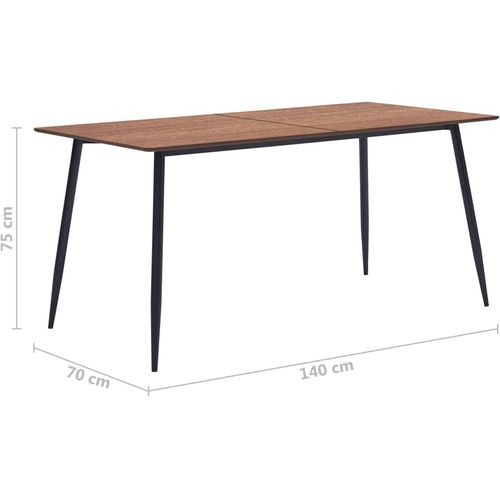 Blagovaonski stol smeđi 140 x 70 x 75 cm MDF slika 17