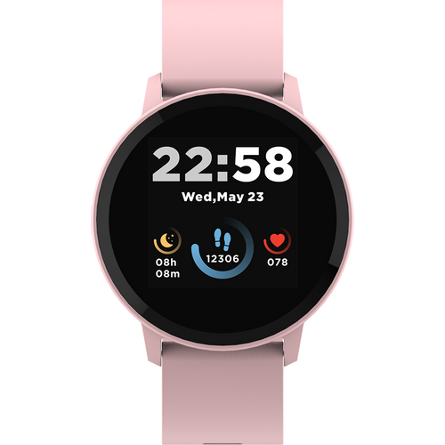 CANYON Smart watch, 1.3inches IPS full touch screen, Round watch, IP68 waterproof, multi-sport mode, BT5.0, compatibility with iOS and android, Pink, Host: 25.2*42.5*10.7mm, Strap: 20*250mm, 45g slika 1