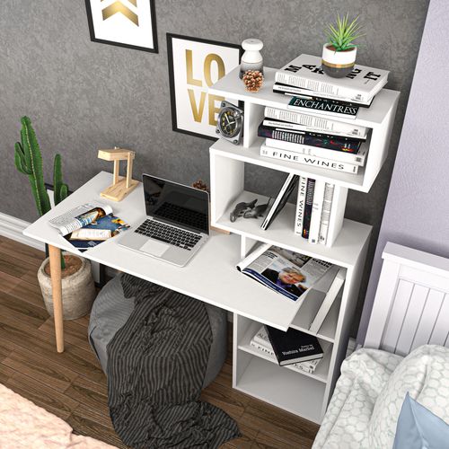 Vina - White White Study Desk slika 3