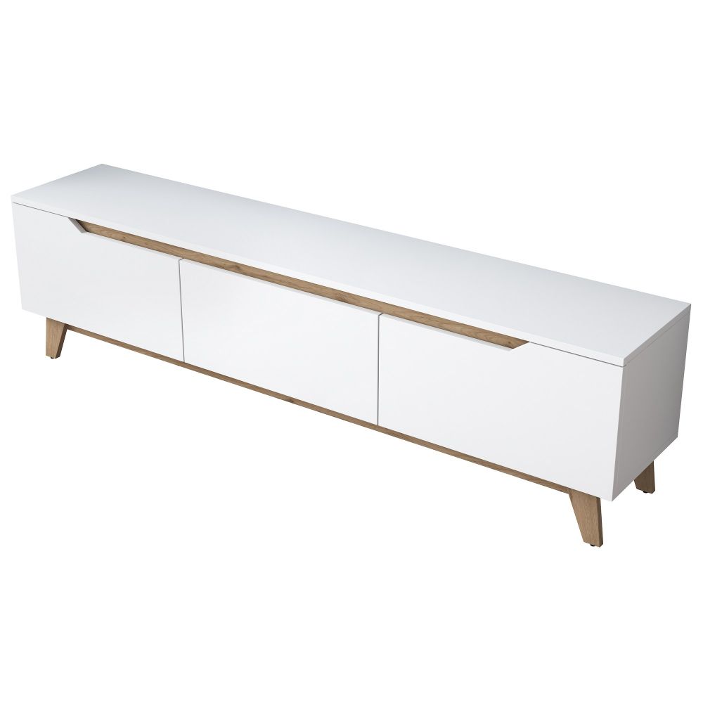 TV Stalak D1 - 2472 u bijeloj boji sa detaljima oraha slika 9