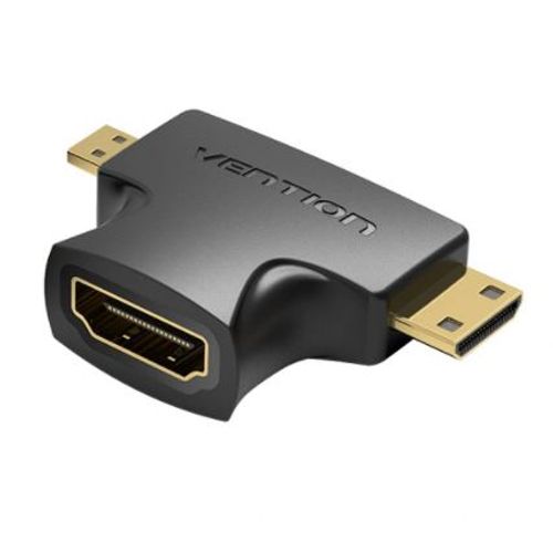 Vention 2 in 1 Mini HDMI and Micro HDMI Male to HDMI Female Adapter Black slika 1