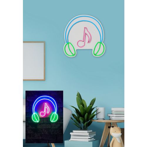 Wallity Ukrasna plastična LED rasvjeta, Music Sound Headphones - Pink slika 3