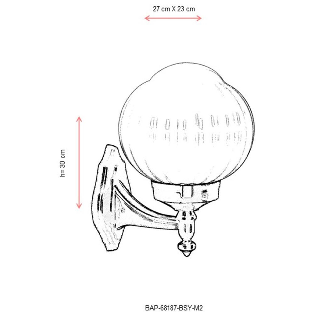 Crna vanjska zidna lampa BAP-68187-BSY-M2 slika 3