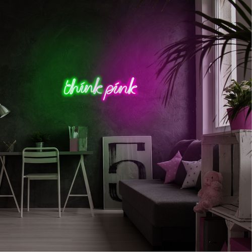 Wallity Ukrasna plastična LED rasvjeta, Think Pink - Green slika 3