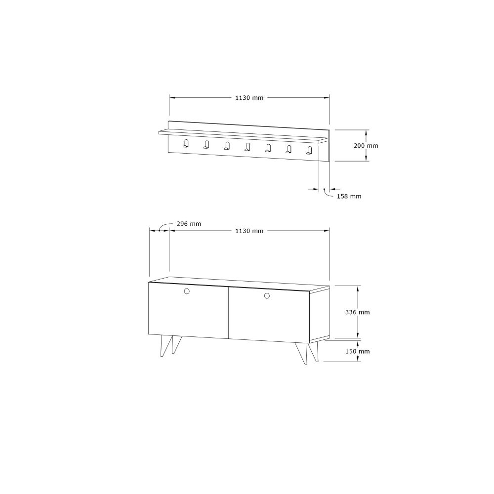 Hall Stand Rupa u boji orah slika 5