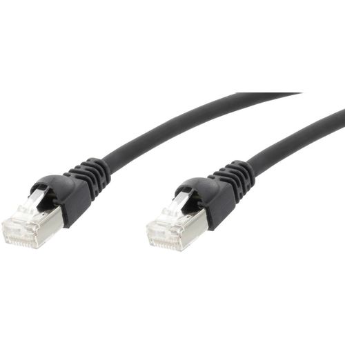 Telegärtner L00001A0089 RJ45 mrežni kabel, Patch kabel cat 6a S/FTP 2.00 m crna vatrostalan, sa zaštitom za nosić, vatrostalan, bez halogena, UL certificiran 1 St. slika 2