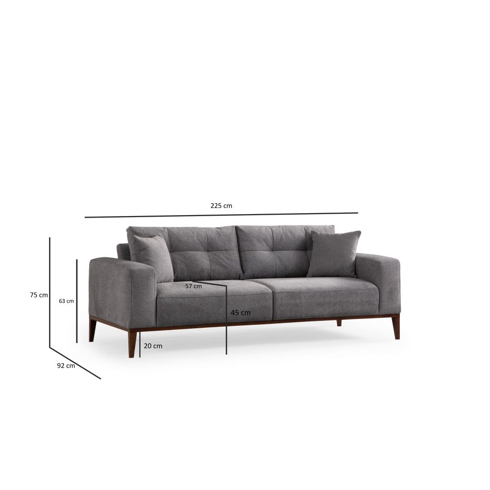 Sinor 3-Sjedalni - Svijetlo Sivi Sofa-Krevet slika 8