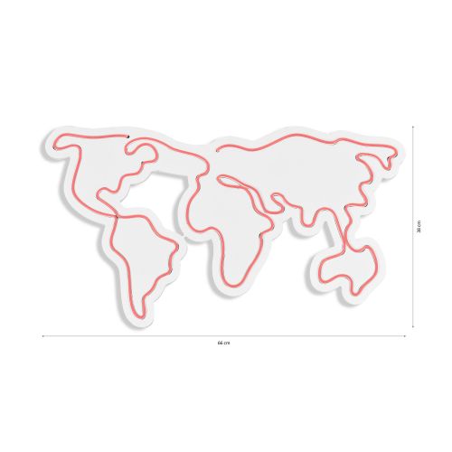 Wallity Ukrasna plastična LED rasvjeta, World Map - Pink slika 8