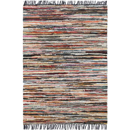 Ručno tkani tepih Chindi od kože 160 x 230 cm raznobojni slika 9