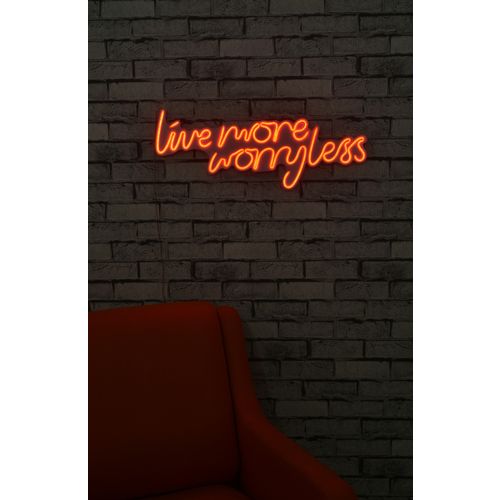 Wallity Ukrasna plastična LED rasvjeta, Live More Worry Less - Red slika 11