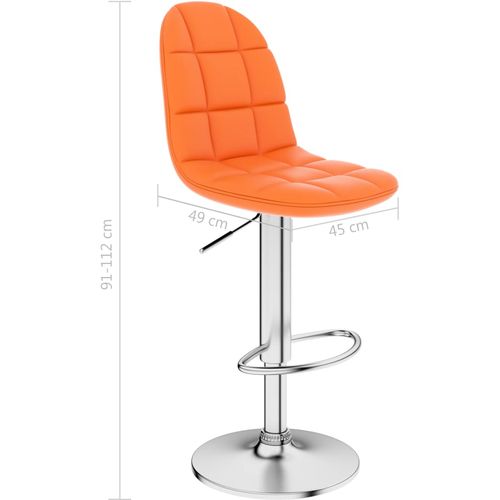 Barski stolac od umjetne kože narančasti slika 30