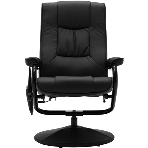 Masažna fotelja s osloncem za noge od umjetne kože crna slika 36