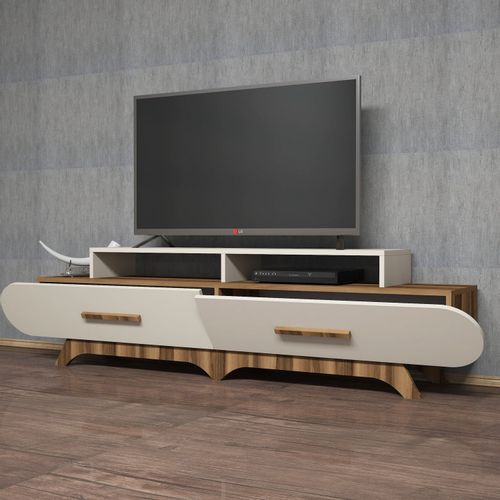 Woody Fashion Stalak za televizor, Flora - Walnut, Cream slika 2