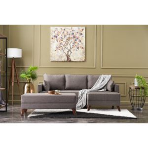 Bella Mini Ugaona Sofa Desna - Smeđa Ugaona Sofa na Razvlačenje