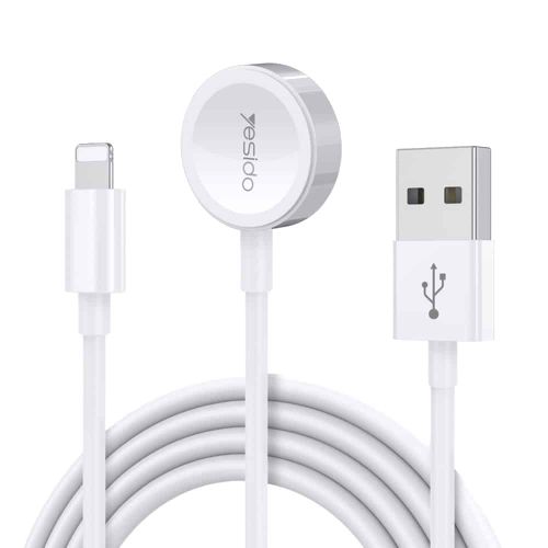 Yesido - Data kabel (CA-70) - 2u1 USB to Lightning Apple Watch 2.4A 120cm - bijeli slika 1