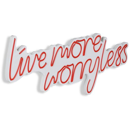 Wallity Ukrasna plastična LED rasvjeta, Live More Worry Less - Red slika 15