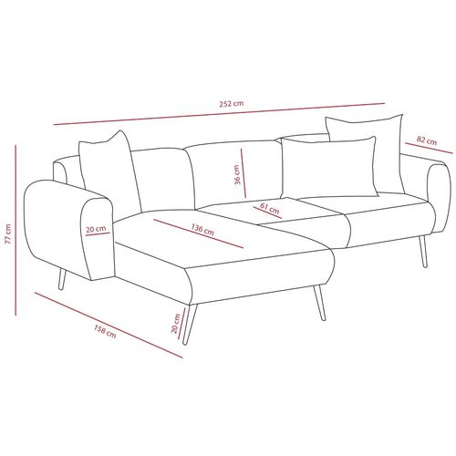 Atelier Del Sofa Kutna garnitura, Side Left - Anthracite slika 8