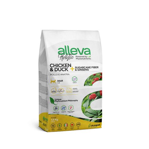 Alleva Holistic Cat Adult Chicken &amp; Duck + Sugarcane Fiber &amp; Ginseng Neutered 1.5 kg slika 1