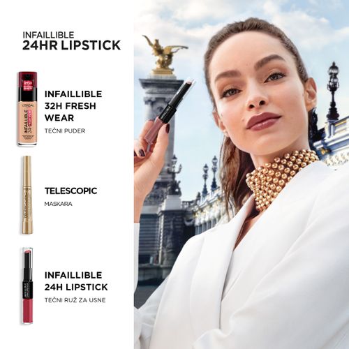 L'Oreal Paris Infaillible 24H tečni ruž za usne 501 Timeless Red slika 7