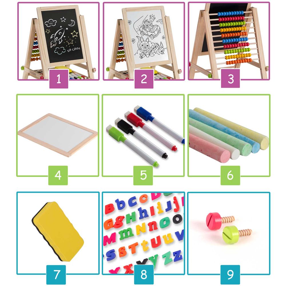Ricokids sklopiva magnetska ploča za kredu 62 x 28 x 44 cm slika 7