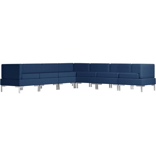 7-dijelni set sofa od tkanine plavi slika 9